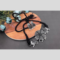 Akruti Collection Oxidised Plated Pota Stone And Pearl Choker Necklace Set