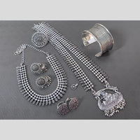 Akruti Collection Oxidised Plated Neckalce Combo Set