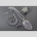Akruti Collection Oxidised Plated Neckalce Combo Set