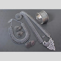 Akruti Collection Oxidised Plated Neckalce Combo Set