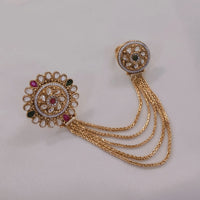 Akruti Collection Gold Plated Pota Stone Ring