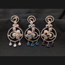 Akruti Collection Rose Gold Plated American Daimonds Dangler Earrings