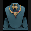 Akruti Collection Gold Plated Pota Stone And Beads Necklace Set 