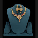Akruti Collection Gold Plated Pota Stone And Beads Necklace Set