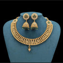Akruti Collection Gold Plated Pota Stone And Pearls Necklace Set 