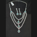 Akruti Collection Silver Plated American Diamonds Multi Layer Necklace Set