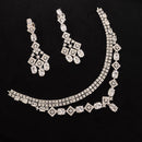 Akruti Collection Silver Plated American Diamond Necklace Set