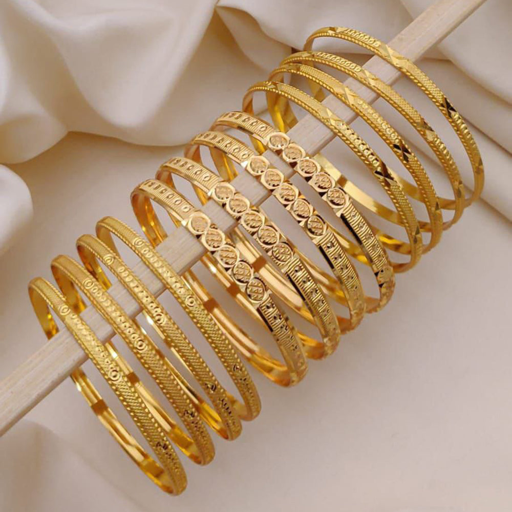 Akruti Collection Forming Gold Everyday Glam Bangle Set