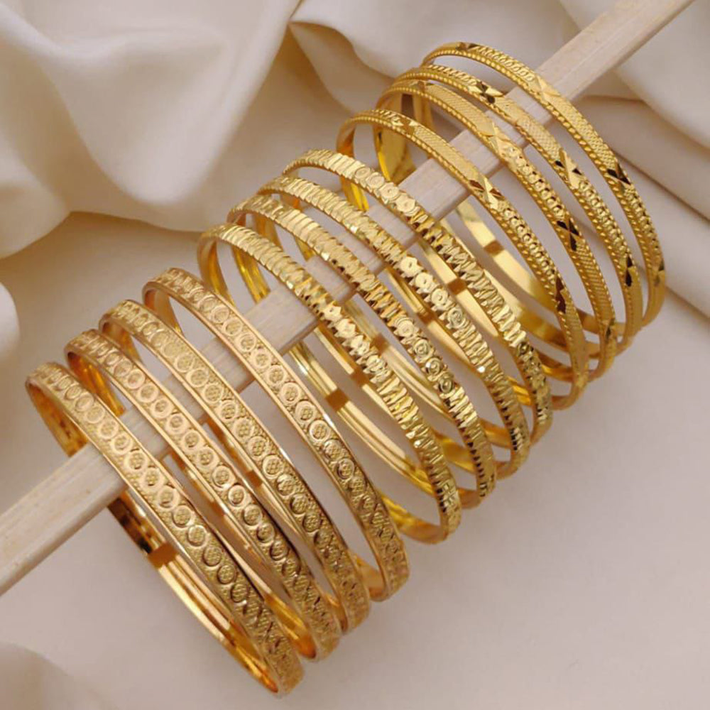 Akruti Collection Premium Forming Gold All-Day Wear Bangle Set