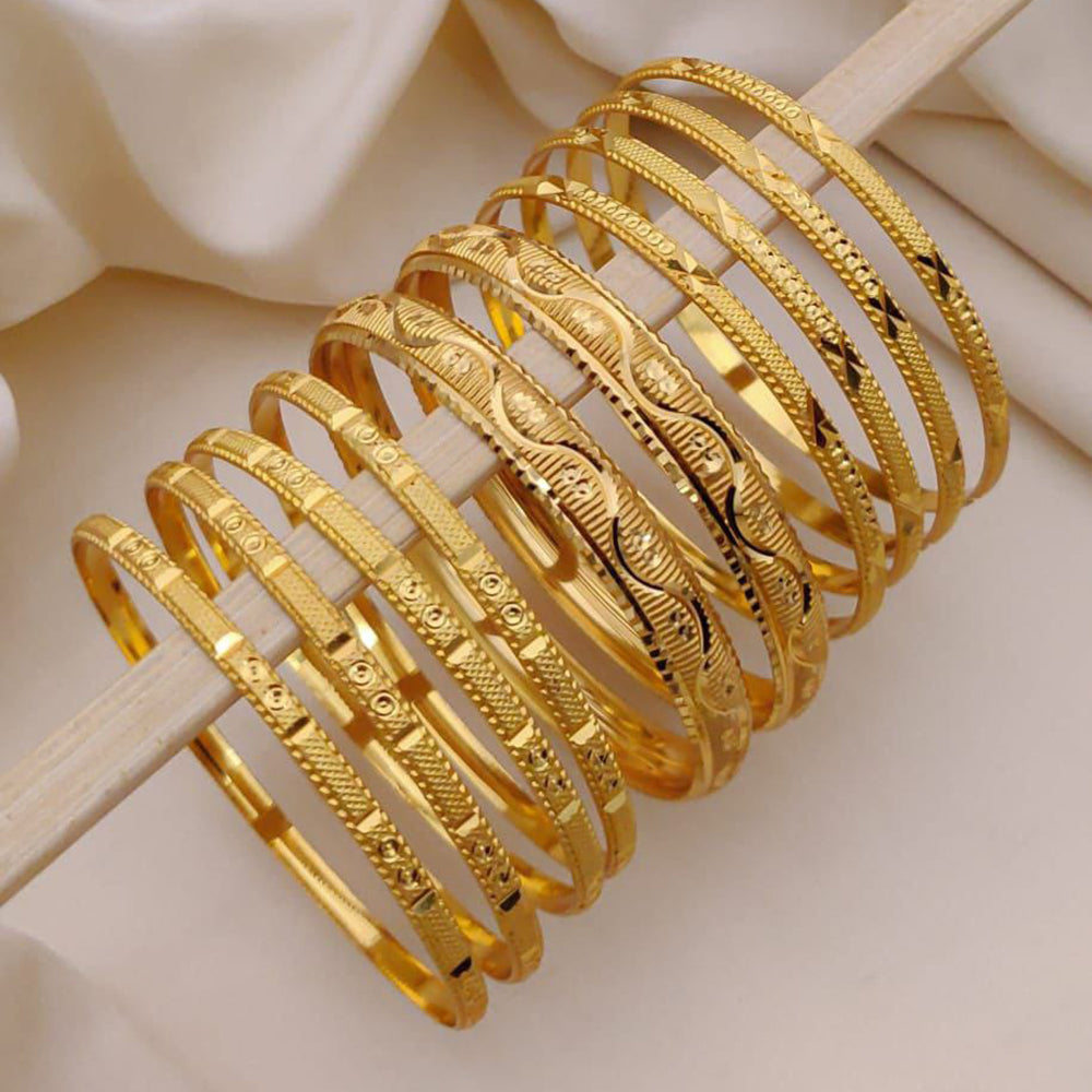 Akruti Collection Premium Forming Gold All-Day Wear Bangle Set