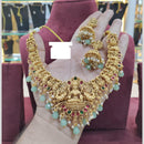 Akruti Collection Temple Necklace Set with Goddess Lakshmi Pendant
