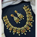 Akruti Collection Designer Austrain And Pota Stone Pearl Necklace Set 
