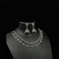 Akruti Collection Antique Vibes Oxidised Plated Necklace Set 