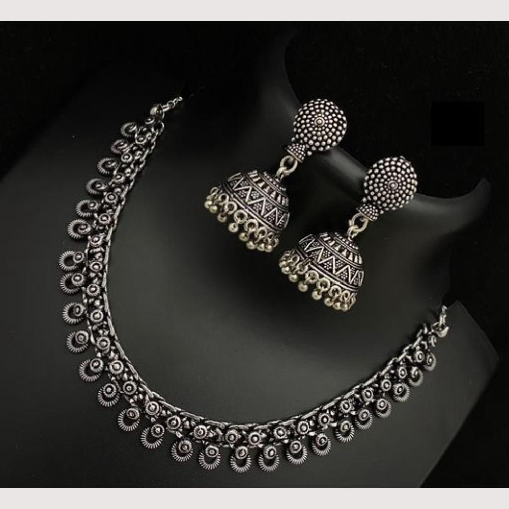 Akruti Collection Bold Beauty Oxidised Plated Necklace Set
