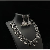 Akruti Collection Tribal Elegance Oxidised Plated Necklace Set 
