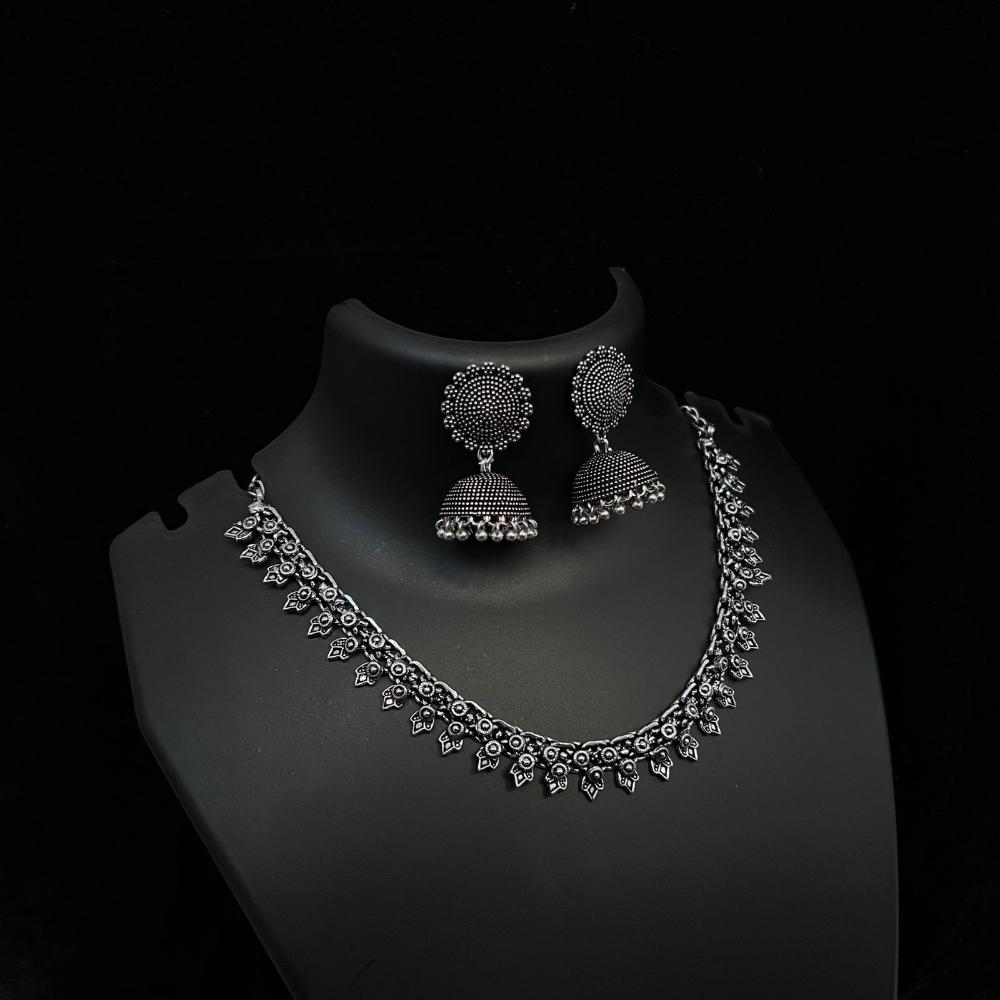 Akruti Collection Bold Beauty Oxidised Plated Necklace Set