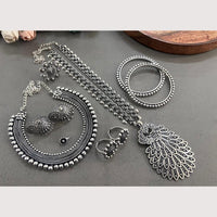 Akruti Collection Bold And Beautiful Oxidised Plated Combo Set