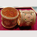 Akruti Collection Classic Glow Pota Stone Openable Galmour Bangle Set