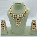 Akruti Collection Traditional Pota Stone And Pearl Necklace Set