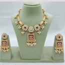 Akruti Collection Traditional Pota Stone And Pearl Necklace Set