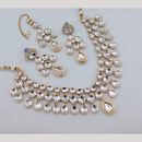 Akruti Collection Elegant Gold Plated Kundan Stone Necklace Set