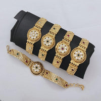 Akruti Collection Antique Polish Trendy Pota Stone Adjustable Bracelet