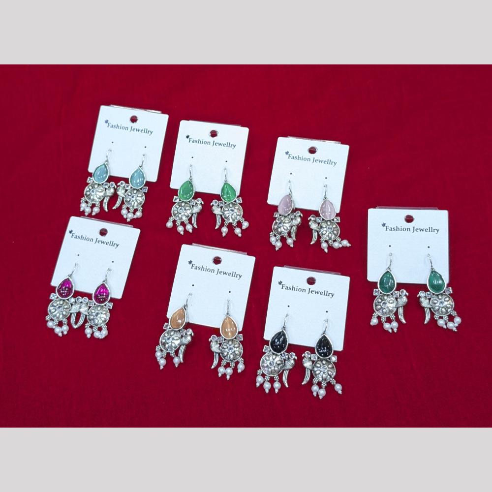 Akruti Collection Stylish Oxidised Crystal Stone Dangler Earrings ( 1 piece only )