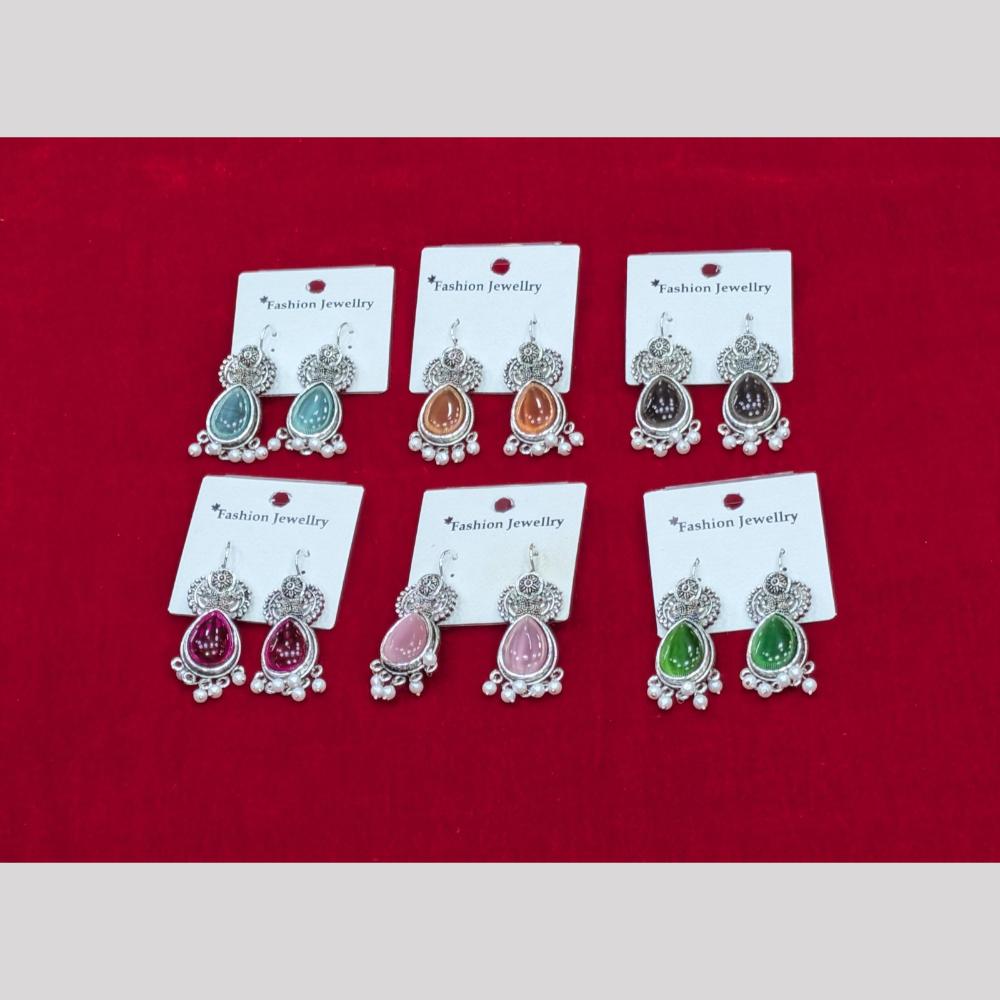 Akruti Collection Stylish Oxidised Crystal Stone Earrings ( 1 piece only )