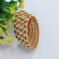 Akruti Collection Elegant Pota Stone Bangles set for Every Occassions