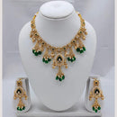 Akruti Collection Designer Pota Stone & Pearl Necklace Jewelry Set