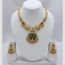 Akruti Collection Antique Style Kundan & Pota Stone Necklace Set - Weddings and Festive Wear