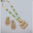 Akruti Collection Traditional Glamour Crystal Stone And Pearl Long Necklace Set