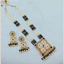 Akruti Collection Traditional Glamour Crystal Stone And Pearl Long Necklace Set