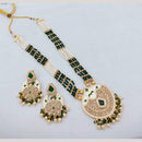 Akruti Collection Traditional Glamour Crystal Stone And Pearl Long Necklace Set
