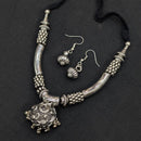 Akruti Collection Ethnic Glam Peacock Design Oxidised Plated Necklace Set