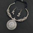 Akruti Collection Ethnic Glam Oxidised Plated Necklace Set