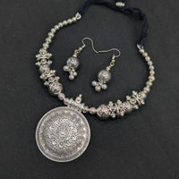 Akruti Collection Ethnic Glam Oxidised Plated Necklace Set