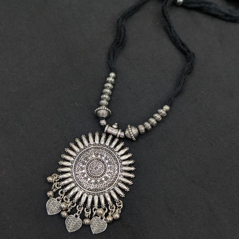 Akruti Collection Ethnic Glam Oxidised Plated Necklace Set