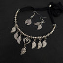 Akruti Collection Ethnic Glam Leaf Design Oxidised Plated Necklace Set