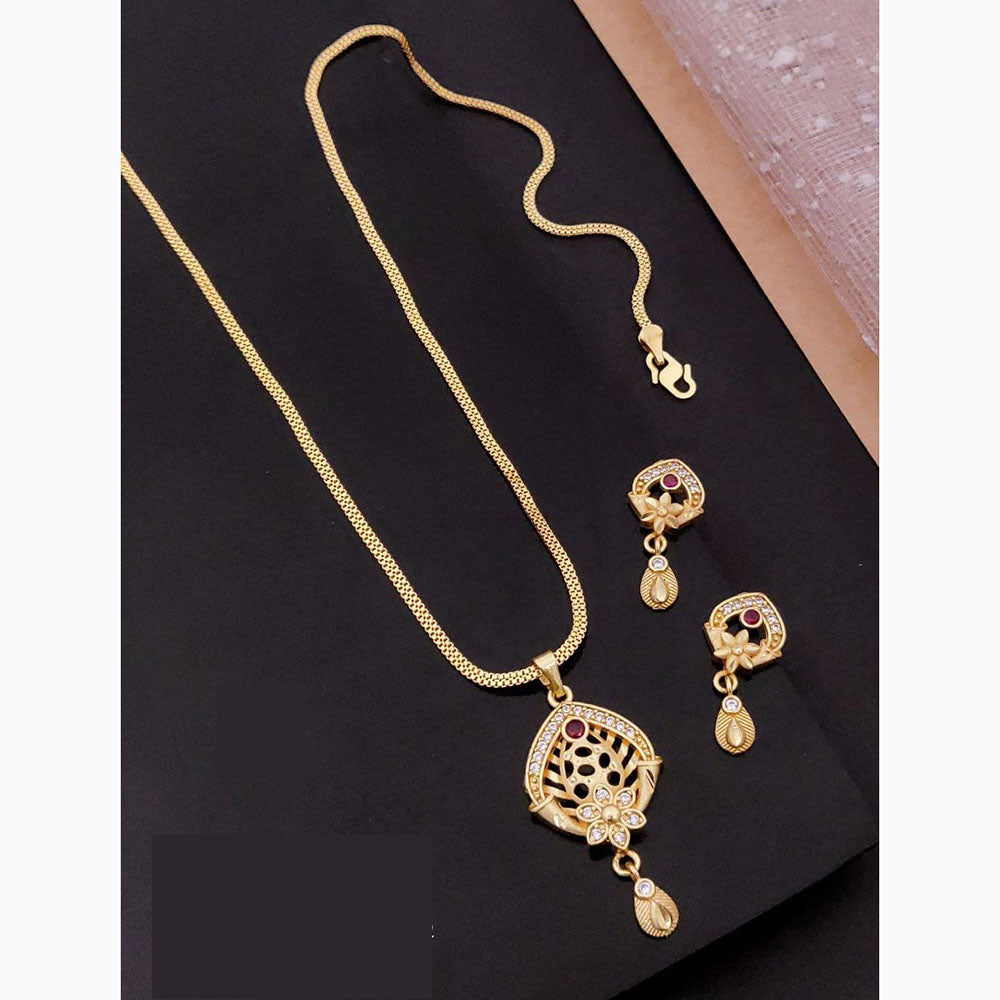 Akruti Collection Elegant Glam Pota And Austrian Chain Pendant Set