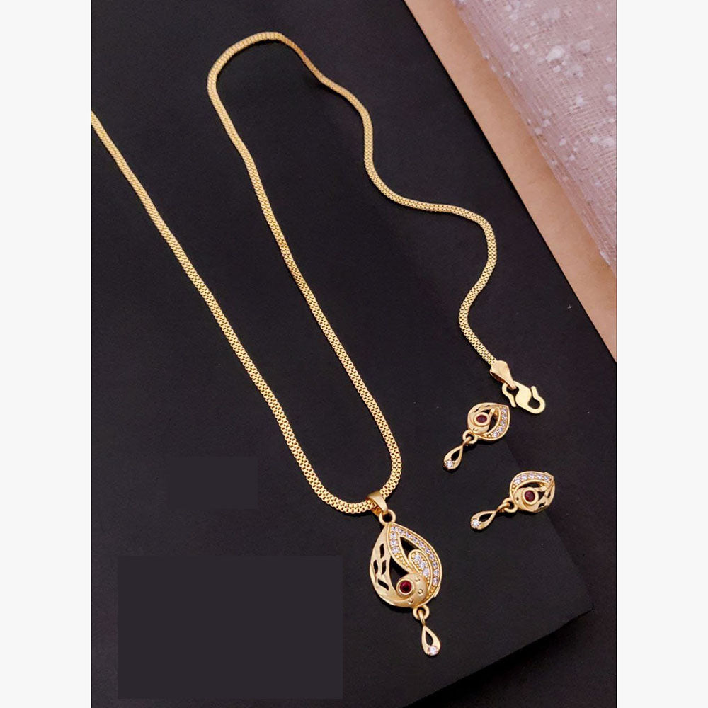 Akruti Collection Elegant Glam Pota And Austrian Chain Pendant Set