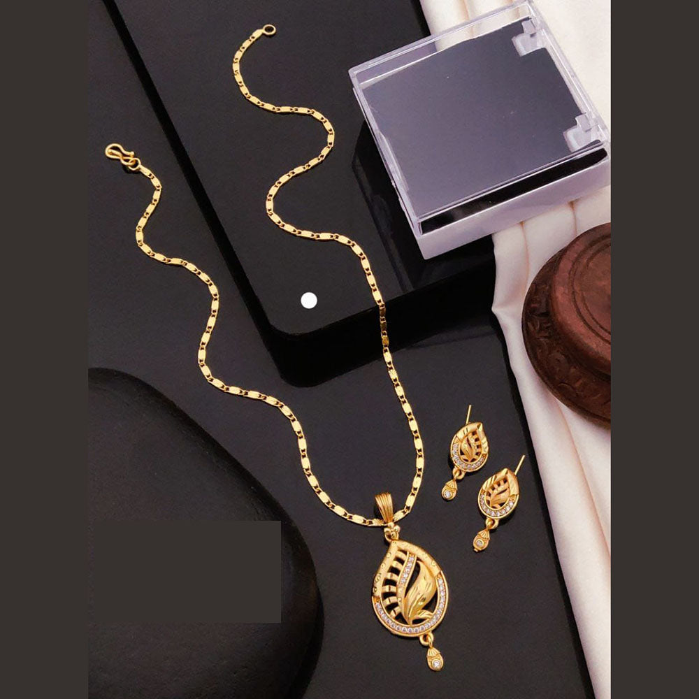 Akruti Collection Elegant Glam Pota And Austrian Chain Pendant Set