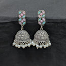 Akruti Collection Ethnic Pota Stones And Pearls Jhumki Earrings