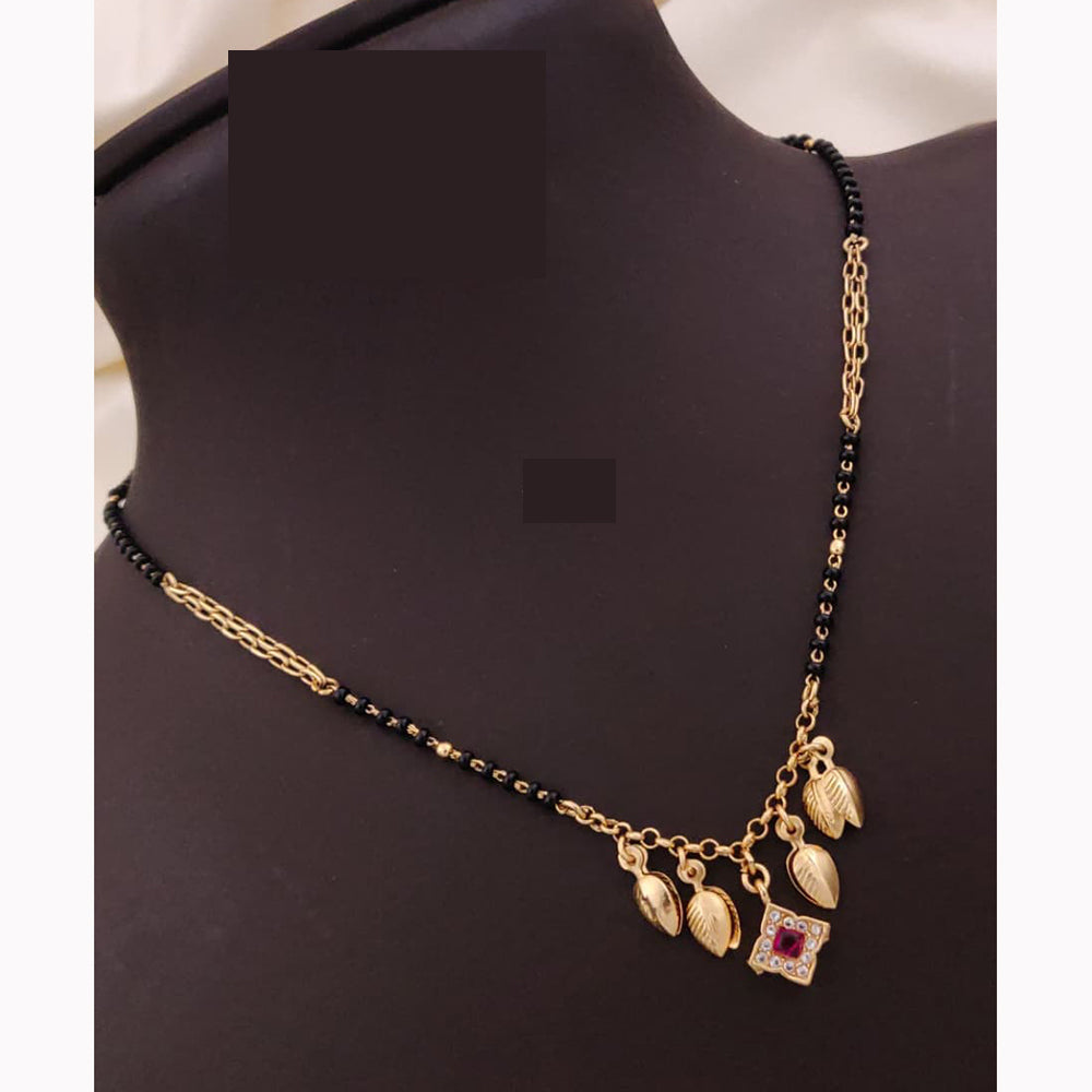 Akruti Collections Pota and Leaf Drop Design Mangalsutra 