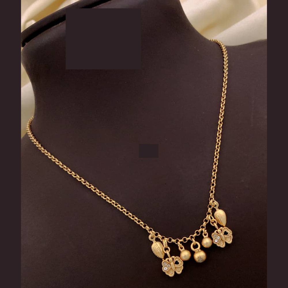 Akruti Collections Elegant Charm with Floral and Bells Necklace 