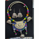 Akruti Collection Ethnic Glam Oxidised Plated Necklace Set For Navratri