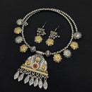 Akruti Collection Ethnic Glam Oxidised Plated Necklace Set For Navratri