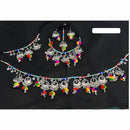 Akruti Collection Regal Elegance Oxidised Plated Pom Pom Necklace Set