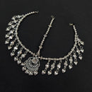 Akruti Collection Ethnic Glow Oxidised Plated Mirror Necklace Set