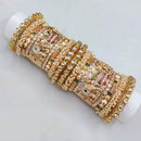 Akruti Collection Grand Bridal Bangle Set Temple Inpired Jewelry With Kundan Miniature Deity And Pearl Work